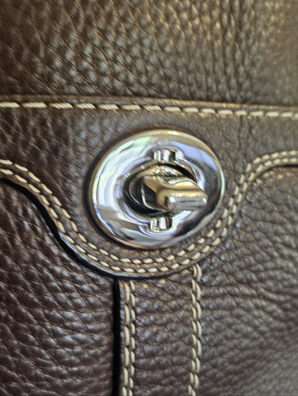 Vintage Coach Hamilton Hampton Legacy Shoulder Tote Dark Brown Pebbled Leather - Picture 2 of 13